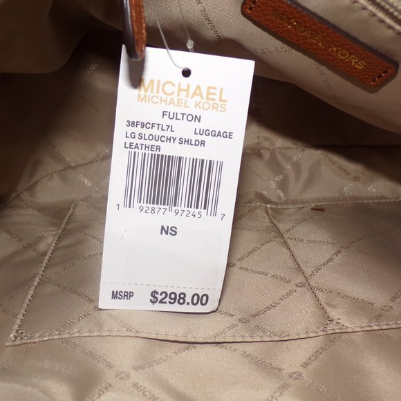 New Michael Kors Fulton Large Slouchy Shoulder Bag Brown - Picture 7 of 7